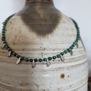Sterling silver & Malachite Necklace